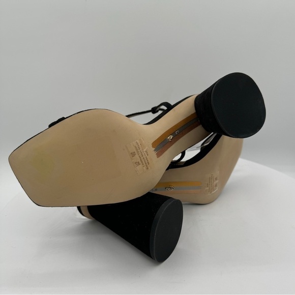 Sam Edelman Black‎ Suede Slingback Block Heel Sandals Size 9 - Picture 7 of 8